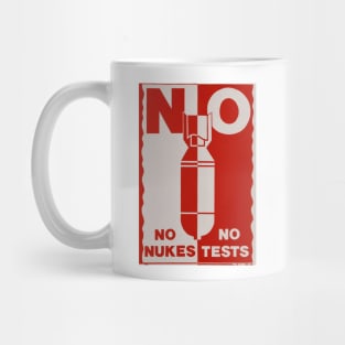 No Nukes No Tests Red Print Mug